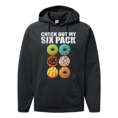 Check Out My Six Pack Donut Funny Gym Performance Fleece Hoodie