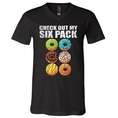 Check Out My Six Pack Donut Funny Gym V-Neck T-Shirt