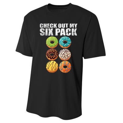 Check Out My Six Pack Donut Funny Gym Performance Sprint T-Shirt