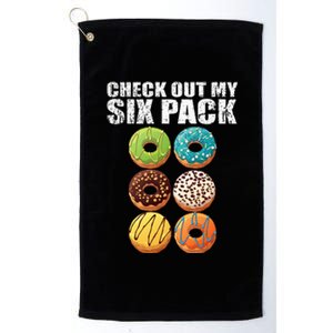 Check Out My Six Pack Donut Funny Gym Platinum Collection Golf Towel