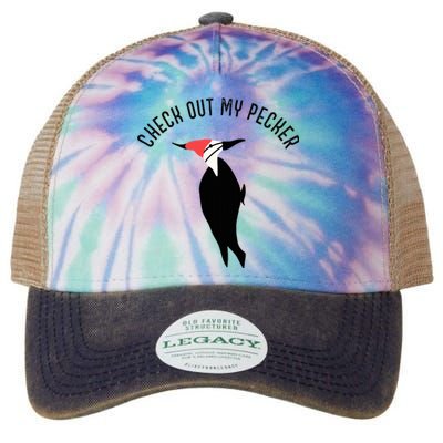 Check Out My Pecker Funny Woodpecker Bird Legacy Tie Dye Trucker Hat