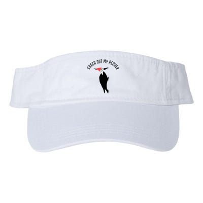 Check Out My Pecker Funny Woodpecker Bird Valucap Bio-Washed Visor