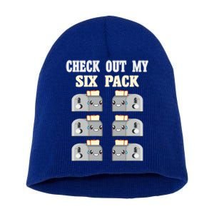 Check Out My Six 6 Pack Toasted Bread Weightlift Gift Short Acrylic Beanie