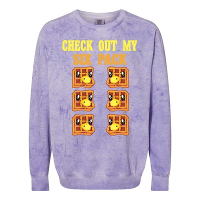 Check Out My Six 6 Pack Waffle Weightlifting 'S 'S Great Gift Colorblast Crewneck Sweatshirt