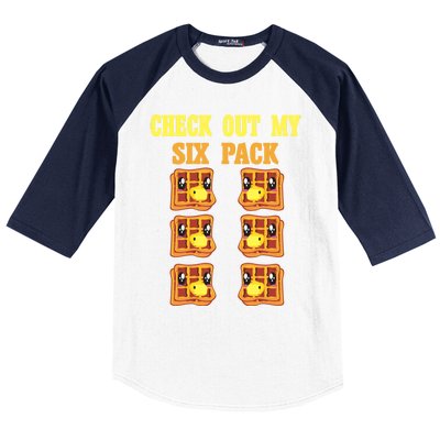 Check Out My Six 6 Pack Waffle Weightlifting 'S 'S Great Gift Baseball Sleeve Shirt