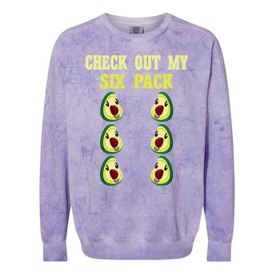 Check Out My Six 6 Pack Avocado Weightlifting 'S 'S Funny Gift Colorblast Crewneck Sweatshirt