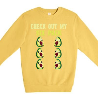 Check Out My Six 6 Pack Avocado Weightlifting 'S 'S Funny Gift Premium Crewneck Sweatshirt