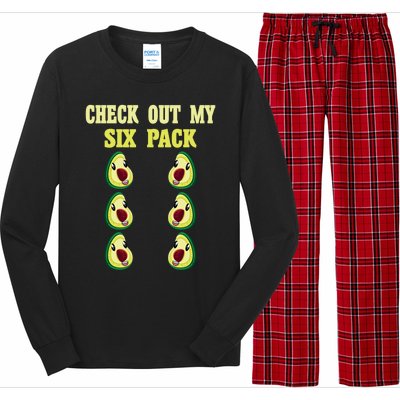 Check Out My Six 6 Pack Avocado Weightlifting 'S 'S Funny Gift Long Sleeve Pajama Set