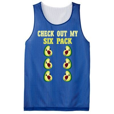 Check Out My Six 6 Pack Avocado Weightlifting 'S 'S Funny Gift Mesh Reversible Basketball Jersey Tank