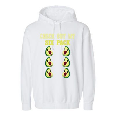 Check Out My Six 6 Pack Avocado Weightlifting 'S 'S Funny Gift Garment-Dyed Fleece Hoodie