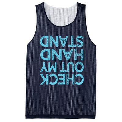 Check Out My Handstand Funny Gymnastics Gift Boy Girl Mesh Reversible Basketball Jersey Tank