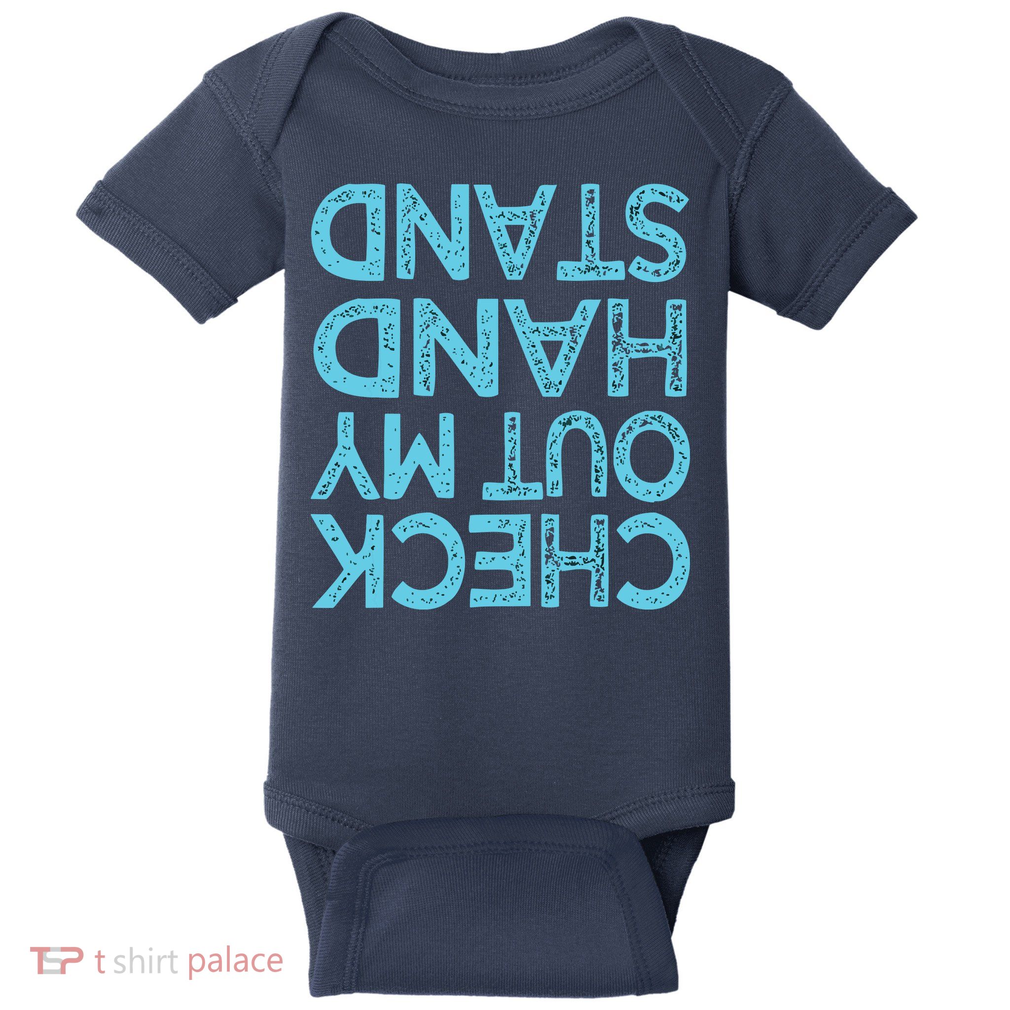 Check Out My Handstand Funny Gymnastics Gift Boy Girl Baby Bodysuit