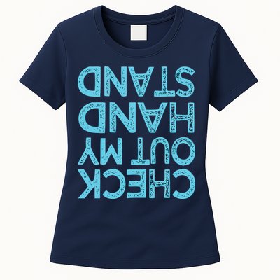 Check Out My Handstand Funny Gymnastics Gift Boy Girl Womens T-Shirt