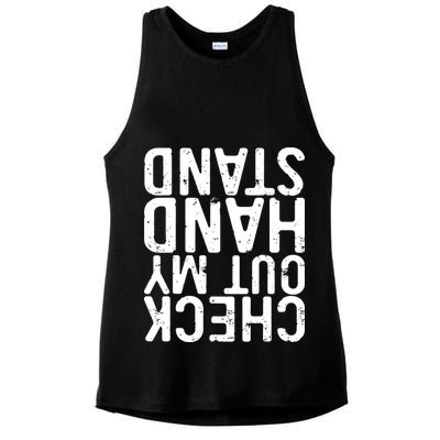 Check Out My Handstand Funny Gymnastics Ladies PosiCharge Tri-Blend Wicking Tank