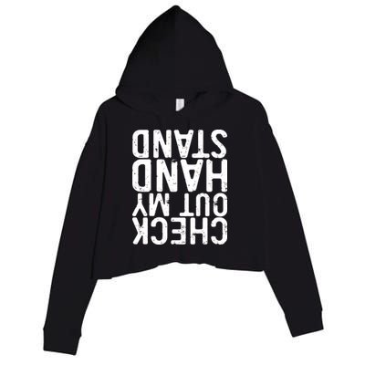 Check Out My Handstand Funny Gymnastics Crop Fleece Hoodie