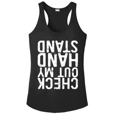 Check Out My Handstand Funny Gymnastics Ladies PosiCharge Competitor Racerback Tank