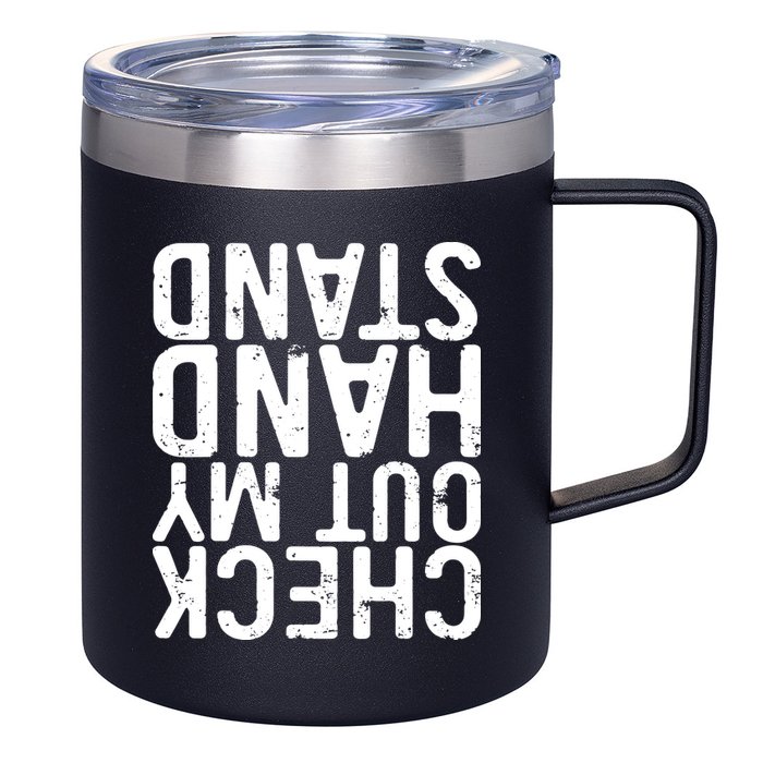 Check Out My Handstand Funny Gymnastics 12oz Stainless Steel Coffee Mug