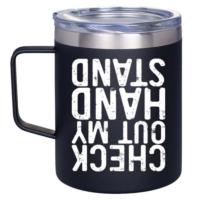 Check Out My Handstand Funny Gymnastics 12oz Stainless Steel Coffee Mug