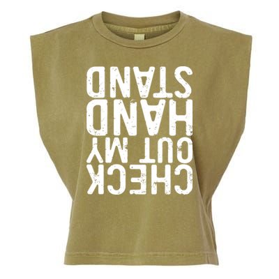 Check Out My Handstand Funny Gymnastics Garment-Dyed Women's Muscle Tee