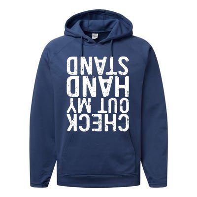 Check Out My Handstand Funny Gymnastics Performance Fleece Hoodie