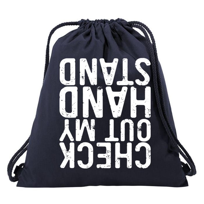 Check Out My Handstand Funny Gymnastics Drawstring Bag