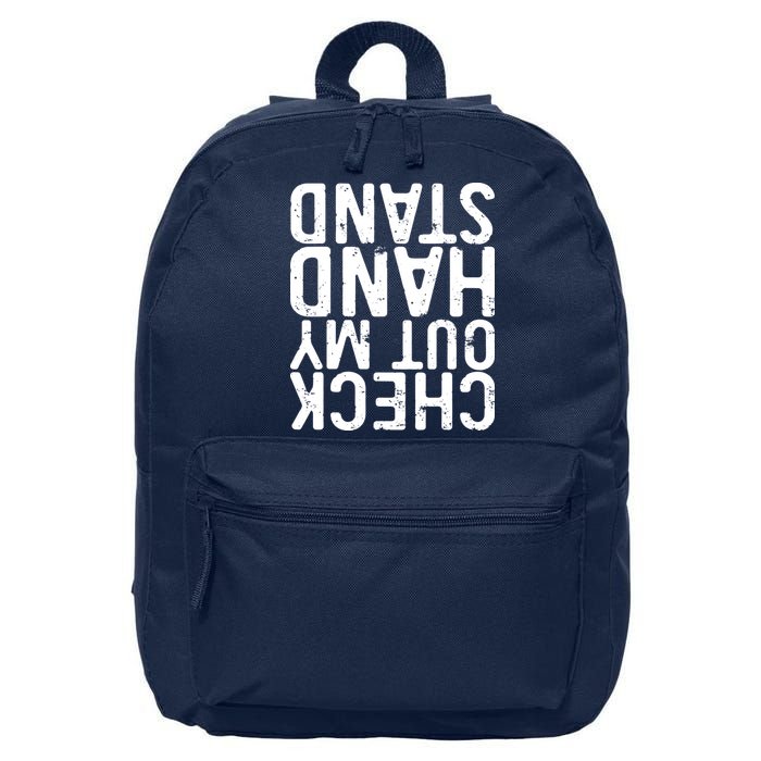 Check Out My Handstand Funny Gymnastics 16 in Basic Backpack