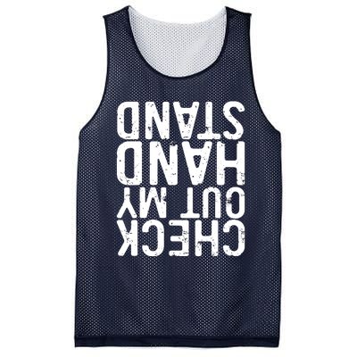 Check Out My Handstand Funny Gymnastics Mesh Reversible Basketball Jersey Tank