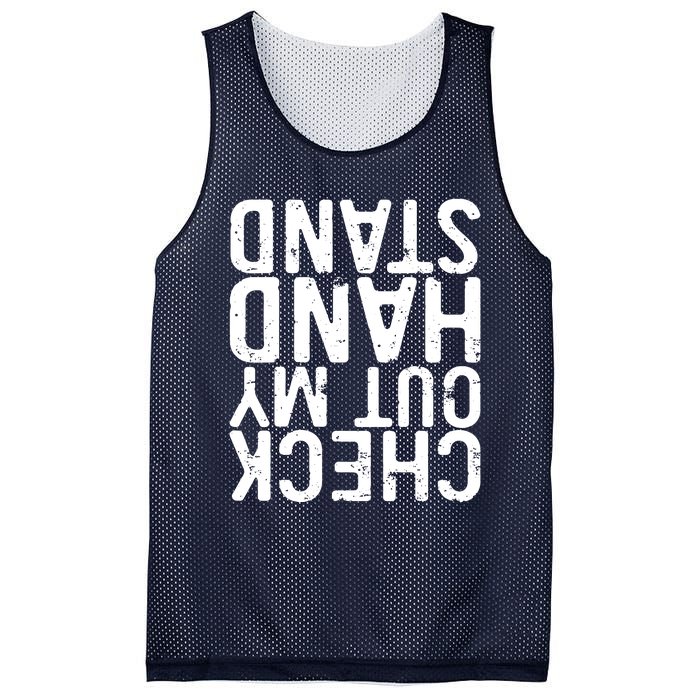 Check Out My Handstand Funny Gymnastics Mesh Reversible Basketball Jersey Tank