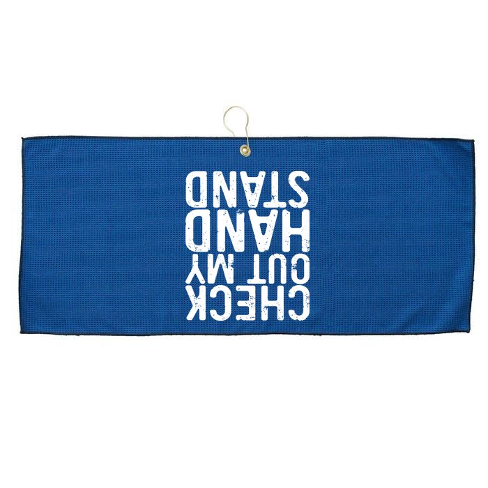 Check Out My Handstand Funny Gymnastics Large Microfiber Waffle Golf Towel