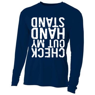 Check Out My Handstand Funny Gymnastics Cooling Performance Long Sleeve Crew