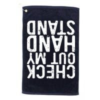 Check Out My Handstand Funny Gymnastics Golf Towel