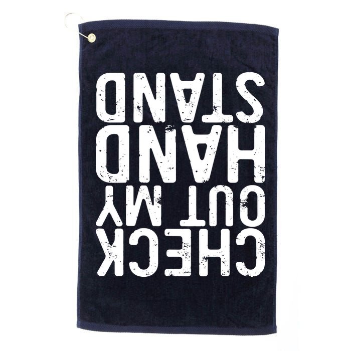 Check Out My Handstand Funny Gymnastics Golf Towel