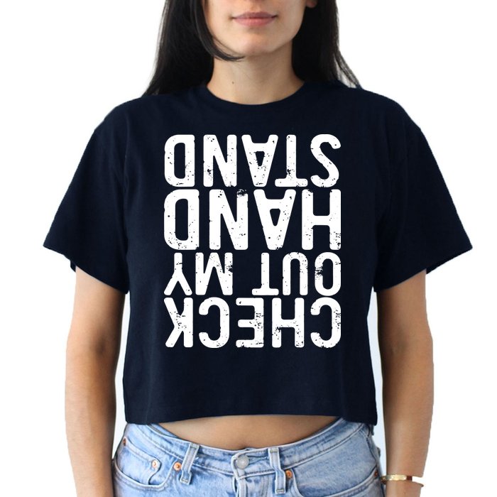 Check Out My Handstand Funny Gymnastics Crop Top