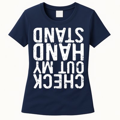 Check Out My Handstand Funny Gymnastics Womens T-Shirt