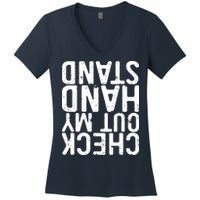 Check Out My Handstand Funny Gymnastics Women's V-Neck T-Shirt