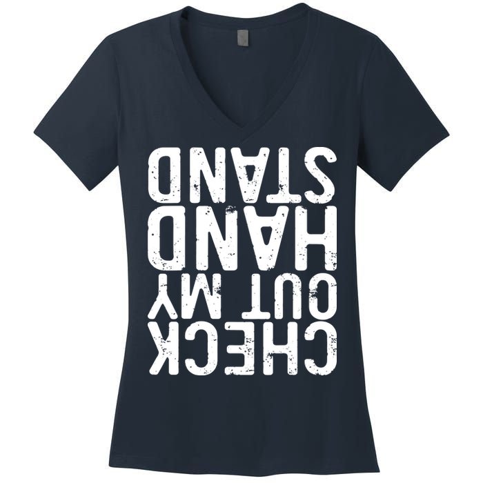 Check Out My Handstand Funny Gymnastics Women's V-Neck T-Shirt