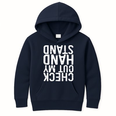Check Out My Handstand Funny Gymnastics Kids Hoodie