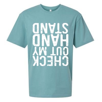Check Out My Handstand Funny Gymnastics Sueded Cloud Jersey T-Shirt