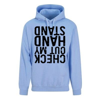 Check Out My Handstand Funny Gymnastics Unisex Surf Hoodie