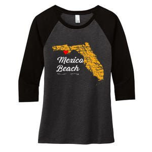 City Of Mexico Beach Florida Fl Merch Souvenir Graphic Women's Tri-Blend 3/4-Sleeve Raglan Shirt