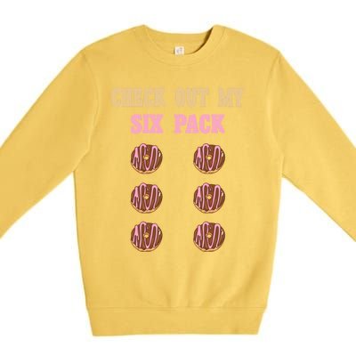 Check Out My Six 6 Pack Chocolate Donut Weightlifting Gift Premium Crewneck Sweatshirt