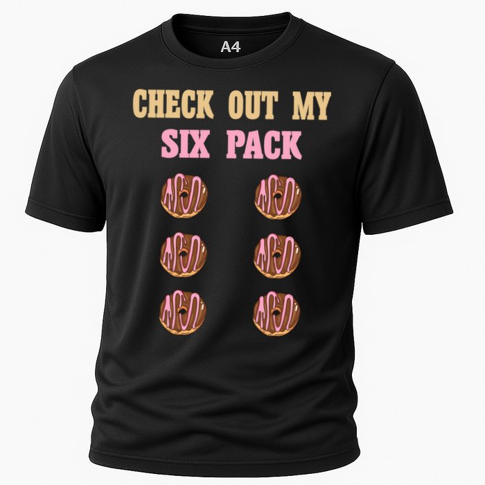 Check Out My Six 6 Pack Chocolate Donut Weightlifting Gift Cooling Performance Crew T-Shirt