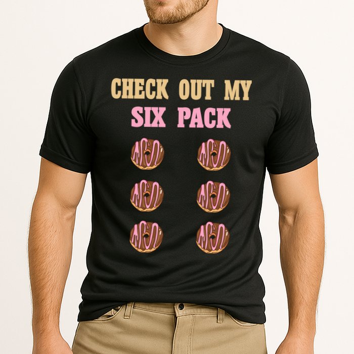 Check Out My Six 6 Pack Chocolate Donut Weightlifting Gift Cooling Performance Crew T-Shirt