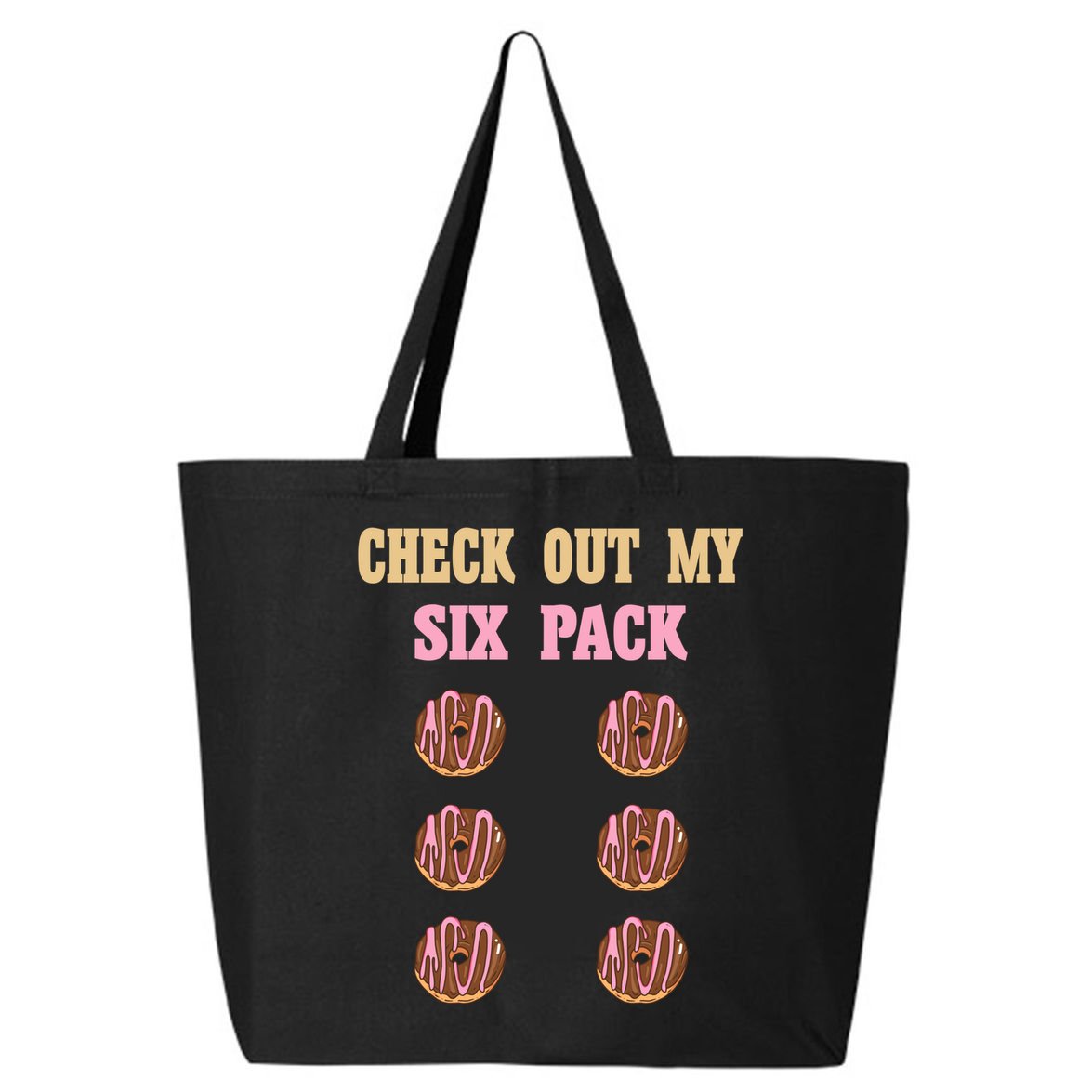 Check Out My Six 6 Pack Chocolate Donut Weightlifting Gift 25L Jumbo Tote