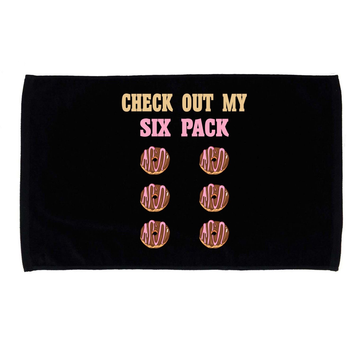 Check Out My Six 6 Pack Chocolate Donut Weightlifting Gift Microfiber Hand Towel