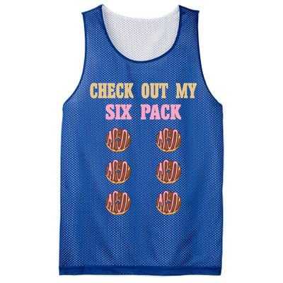 Check Out My Six 6 Pack Chocolate Donut Weightlifting Gift Mesh Reversible Basketball Jersey Tank