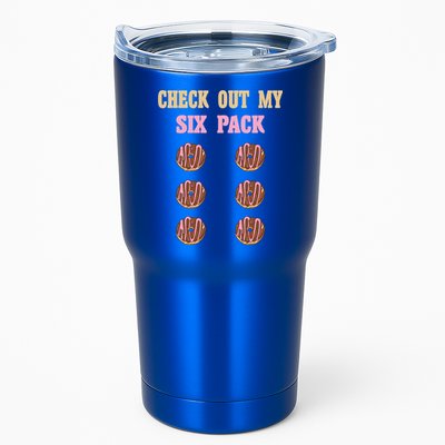 Check Out My Six 6 Pack Chocolate Donut Weightlifting Gift Tumbler