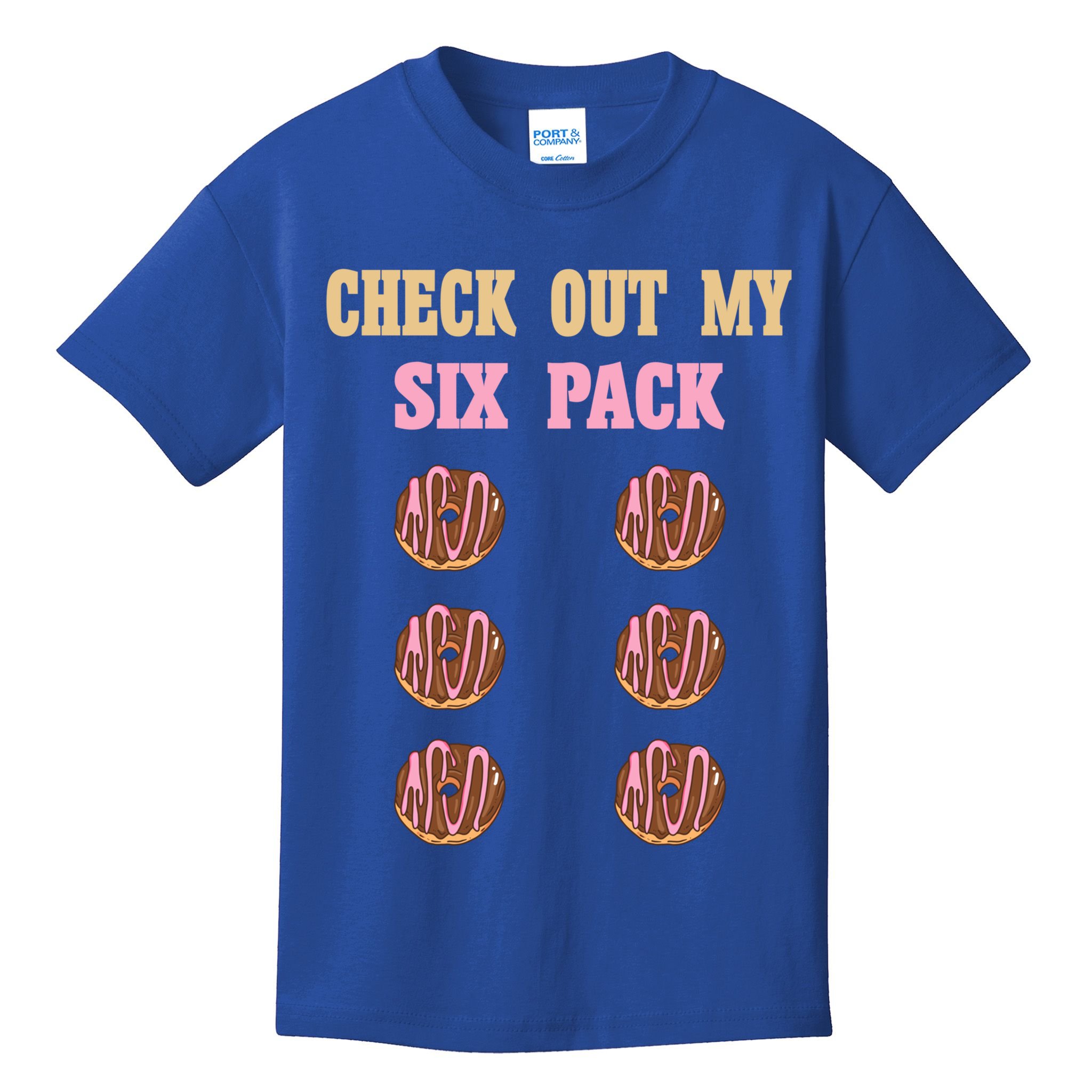 Check Out My Six 6 Pack Chocolate Donut Weightlifting Gift Kids T-Shirt