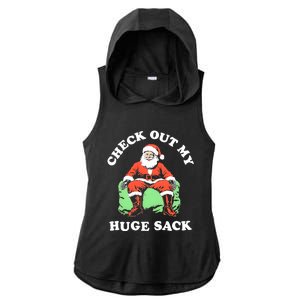 Check Out My Huge Sack Santa Christmas 2024 Ladies PosiCharge Tri-Blend Wicking Draft Hoodie Tank