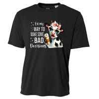 Cow On My Way To Make Some Bad Decisions Cooling Performance Crew T-Shirt